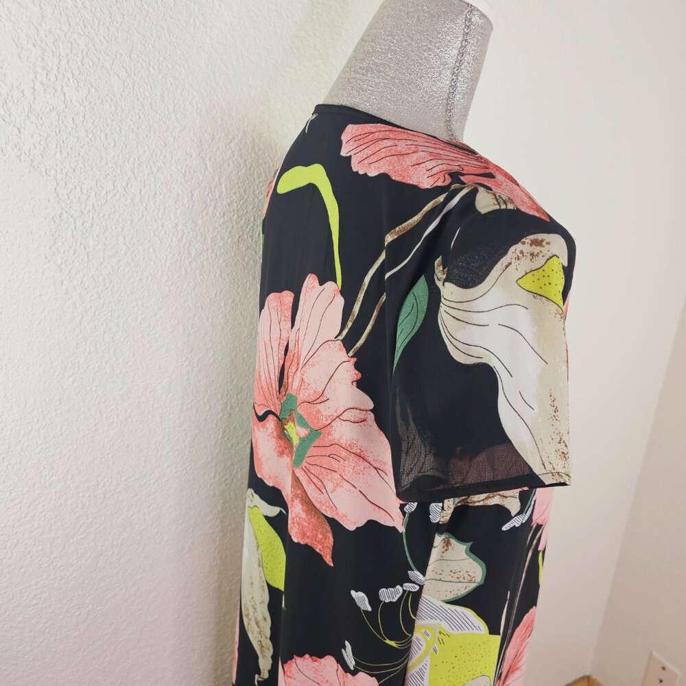 Catch Stitch Floral Tie Front Long Duster - Picture 8 of 10